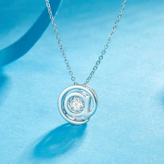 Dancing Moissanite Diamond @ Symbol Pendant Necklace