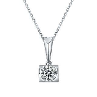 Classic Round Moissanite Diamond Necklace and Earrings