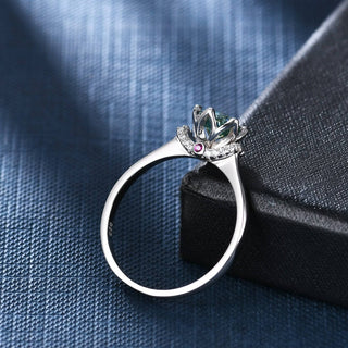 1.0 Ct Round Cut Green Diamond Engagement Ring