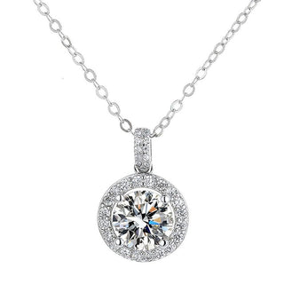 Classic 4.0 Ct Round Moissanite Diamond Necklace