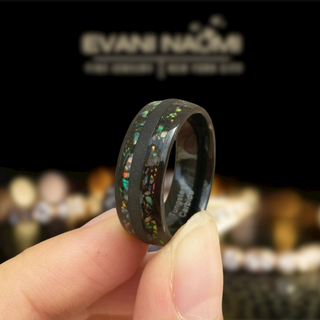 8mm Black Dome Tungsten Wedding Band