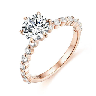 1.0 Ct Round Cut Diamond Rose Gold Engagement Ring