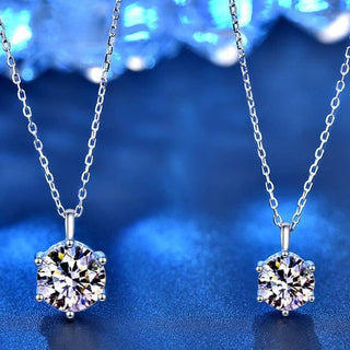 2.0 Ct Round Moissanite Diamond Pendant Necklace