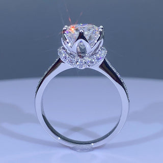 5.0 Ct Round Moissanite Real Platinum Engagement Ring