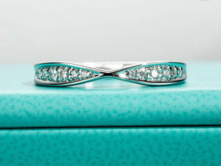 Classic Bow Tie Moissanite Wedding Band