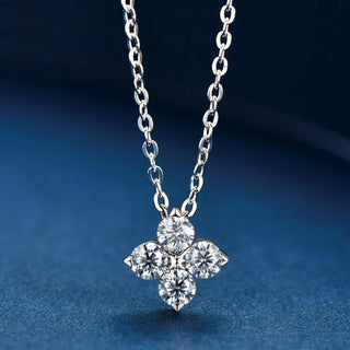 Four Stone Moissanite Diamond Pendant Necklace