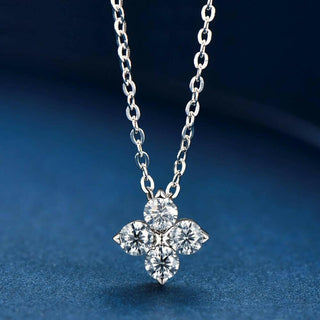 Four Stone Moissanite Diamond Pendant Necklace