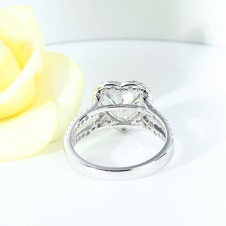 14K White Gold 2.0 Ct Heart Shaped Moissanite Engagement Ring