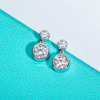 1.2 Cttw Round Moissanite Classic Drop Earrings
