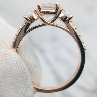 18k Rose Gold Round Moissanite Engagement Ring