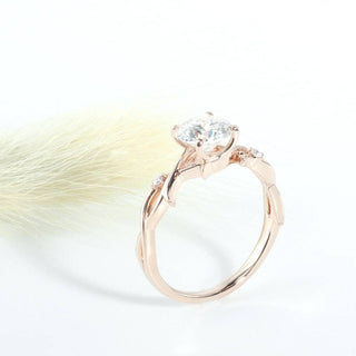 Twisted 18K Rose Gold 1.0 Ct Moissanite Engagement Ring
