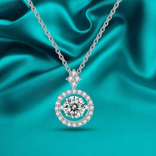 1.0 Ct Round Moissanite Necklace with Twinkle Setting