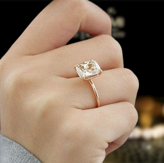 Cushion Cut 3.0ct Champagne Diamond Rose Gold Engagement Ring