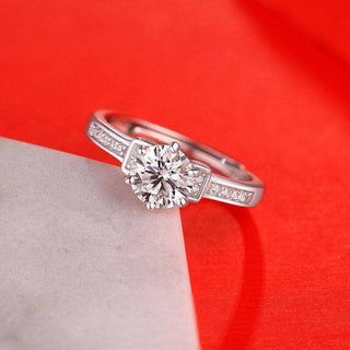 Adjustable 14k White Gold Diamond Engagement Ring