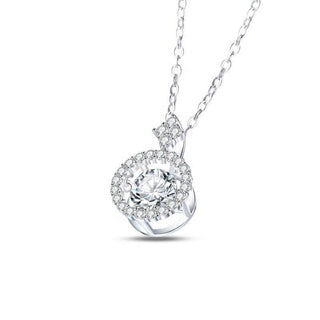 1.0 Ct Round Moissanite Necklace with Twinkle Setting