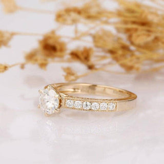 14k Yellow Gold 1.0 Ct Filigree Style Engagement Ring