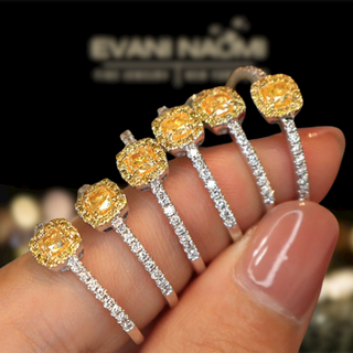 0.4 Ct Natural Yellow Diamond Engagement Ring