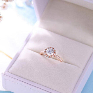 14k Rose Gold 1.0 Ct Round Cut Diamond Engagement Ring