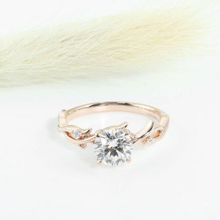 Twisted 18K Rose Gold 1.0 Ct Moissanite Engagement Ring