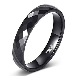 Multi Faceted Tungsten Wedding Band