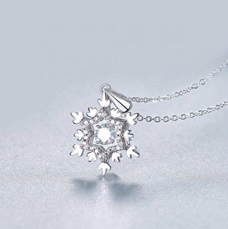 0.5 Ct Round Moissanite Diamond Pendant Necklace with Snowflake