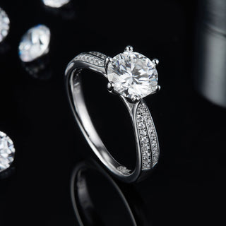 3.0 Ct Round Cut Moissanite Diamond Engagement Ring