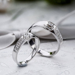 Classic Round Moissanite Diamond 14K White Gold Engagement Ring