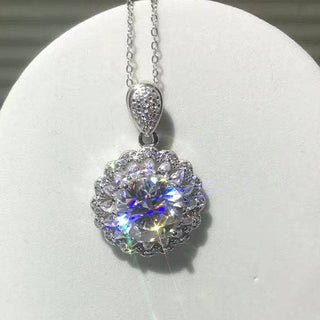 5.0 Ct Round Moissanite Diamond Pendant Necklace