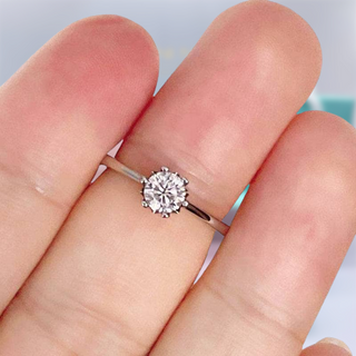 0.5 Ct Round Solitaire Moissanite Engagement Ring