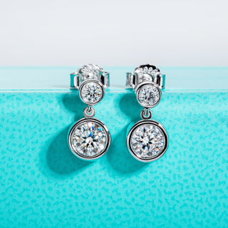 1.2 Cttw Round Moissanite Classic Drop Earrings