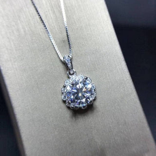 1.0 Ct Round Moissanite Diamond Pendant Necklace