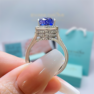 Pear Cut 3.0 ct Aquamarine Blue Diamond Engagement Ring