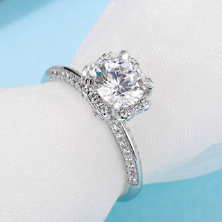 1.0 Ct Flower Shaped Mossanite Engagement Ring