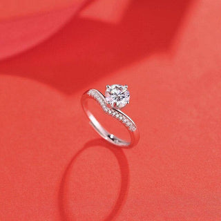Classic 1.0 CT 14k White Gold Engagement Ring