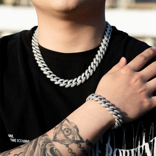 Punk Moissanite Cuban Link Chain Bracelet