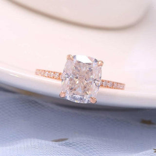 3.0 Ct Cushion Cut 14k Gold Engagement Ring