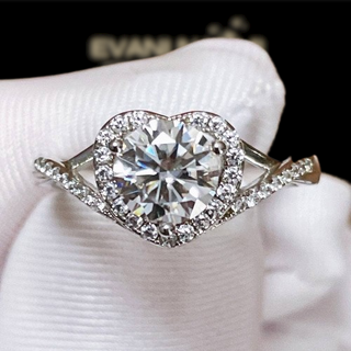 1.0 Ct Round Cut Moissanite Heart Style Engagement Ring