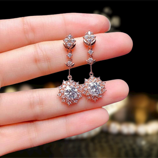 Classic 2.0 Ct Moissanite Necklace and Stud Earrings