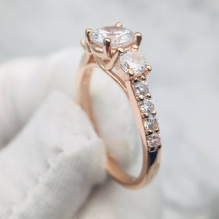 18k Rose Gold Round Moissanite Engagement Ring