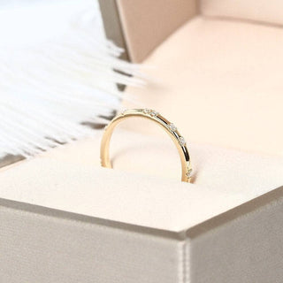 14k Yellow Gold Moissanite Stackable Classic Wedding Band