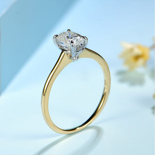 Oval Solitaire 14K Yellow Gold Engagement Ring