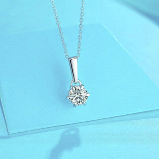 1.0 Ct Round Solitaire Moissanite Diamond Pendant Necklace