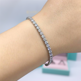 5.0 Ct Round Moissanite Chain Beads Bracelet