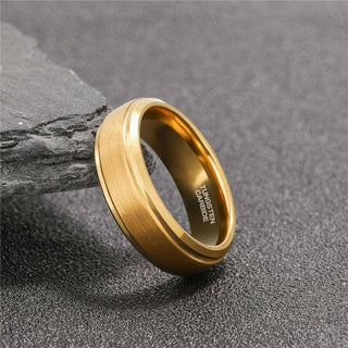 Classic Yellow Gold Unisex Tungsten Wedding Band