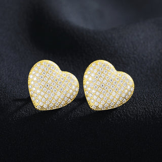 Elegant Moissanite Diamond Heart Shape Stud Earrings