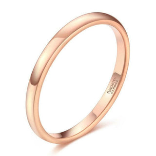 Classic Unisex Rose Gold Tungsten Wedding Band