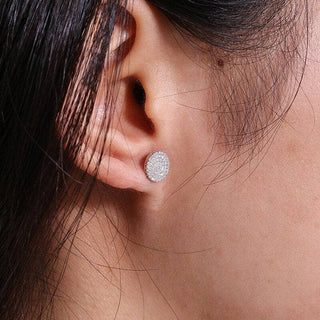 18K Gold Mossanite Diamond  Flower Setting Stud Earrings