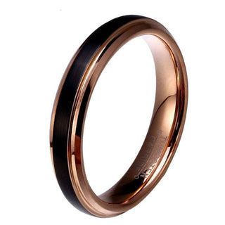 Black with Rose Gold Plated Tungsten Carbide Women's Wedding Band