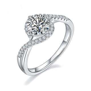 Twist 14k White Gold Diamond Engagement Ring