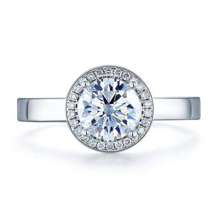 14K White Gold 1.0 Ct Moissanite Diamond Engagement Ring